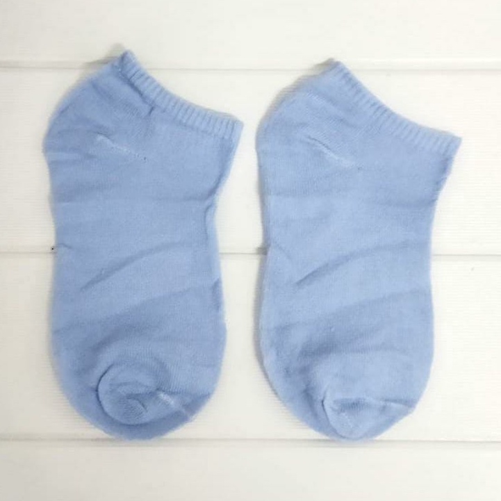 ✧YUKSHOPING✧ Kaos Kaki Fashion Wanita Pria Murah Kaus Motif Semata Kaoskaki Ankle Socks Pendek-POLOS BIRU