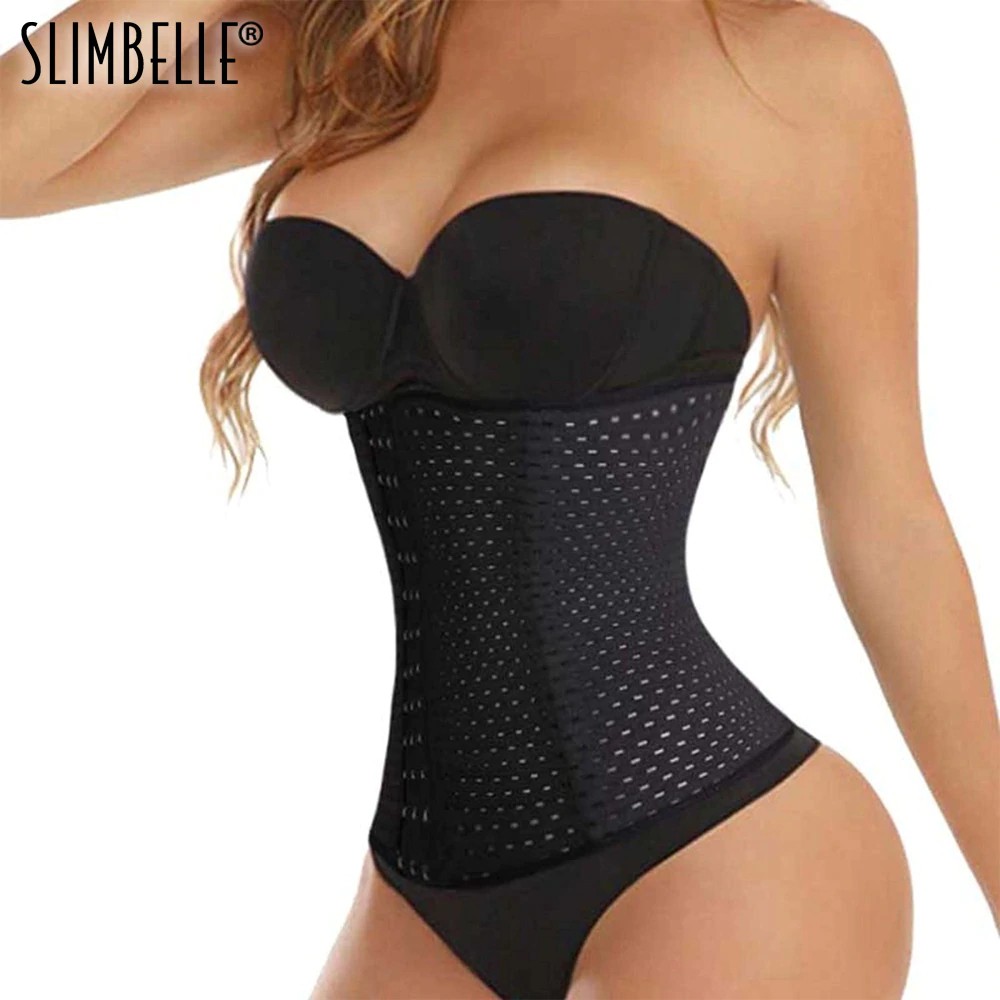 Import Plus Size Women Waist Trainer Corset Weight Loss Breathable Elastic Corset Waist Trainer Shopee Indonesia