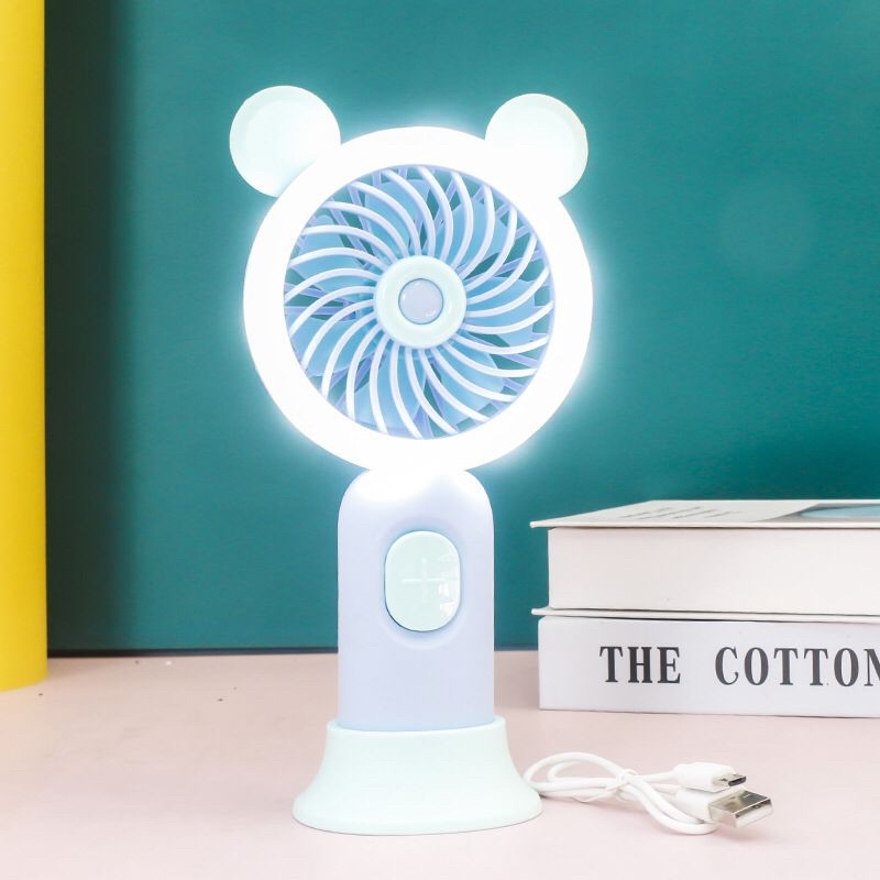 Kipas mini led tangan usb portable charger / mini fan l3d light /