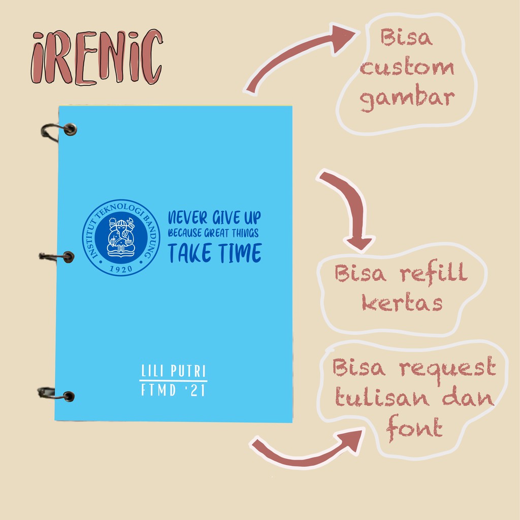 

Custom Notebook A5 B5 A6 Universitas Hard Cover Buku Catatan Binder Journal