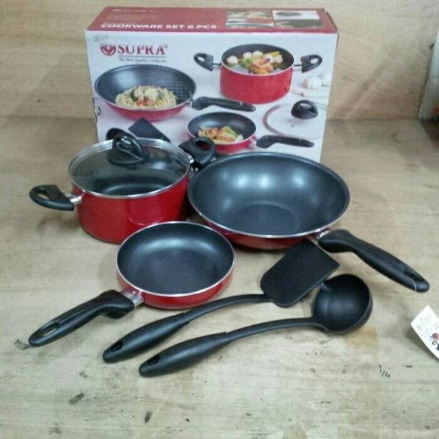 Supra Set Cookware 6 Pcs Panci Set Penggorengan Teflon