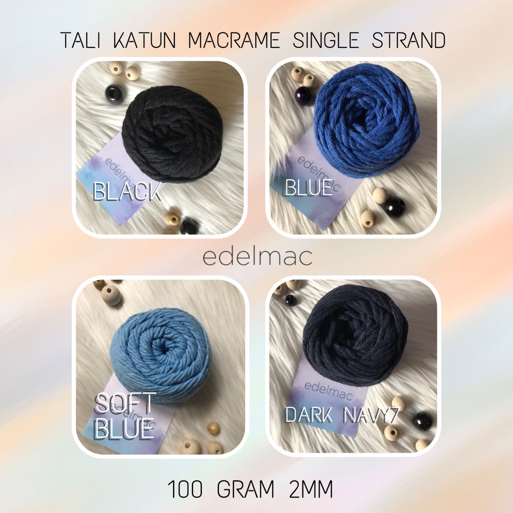 Tali Benang Katun Macrame edelmac 2mm Single Strand Colorful Part I