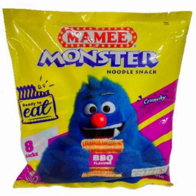 

MAMEE MONSTER BBQ (1 Bungkus isi 8 pcs) Makanan Ringan Rasa Barbeque-Noodle Snack Import malaysia