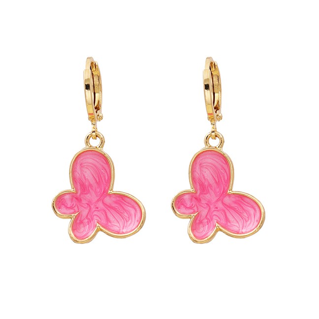 LRC Anting Tusuk Fashion Purple Dripping Butterfly Alloy K3405X