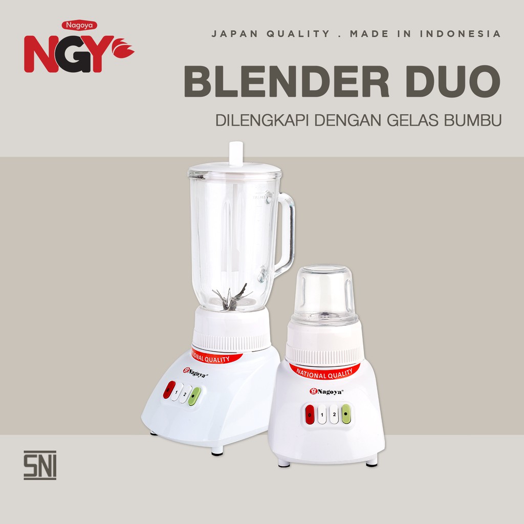 

NAGOYA NGY-T12GN6 Blender Kaca Duo 1L dan Wadah Gelas untuk Bumbu / Dry Mill | NGY