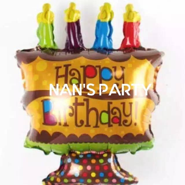 Nan's party_Balon foil kue tart coklat mini
