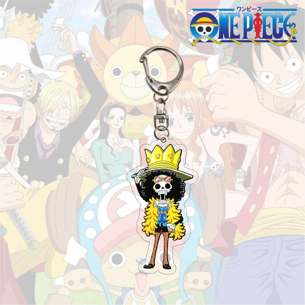 Agustina Luffy Gantungan Kunci Luffy Hadiah Dua Sisi Miniatur Scultures Acrylic Key Ring