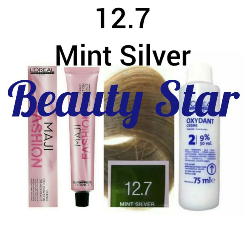 LOREAL MAJIFASHION NO. 12.7 MINT SILVER & OXYDANT 75ML