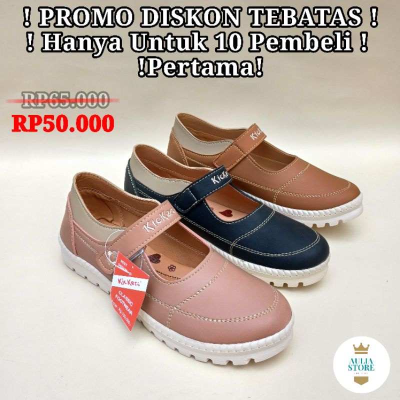 Sepatu flat jumbo wanita kickers kode  aulia 37 tersedia size jumbo/big size