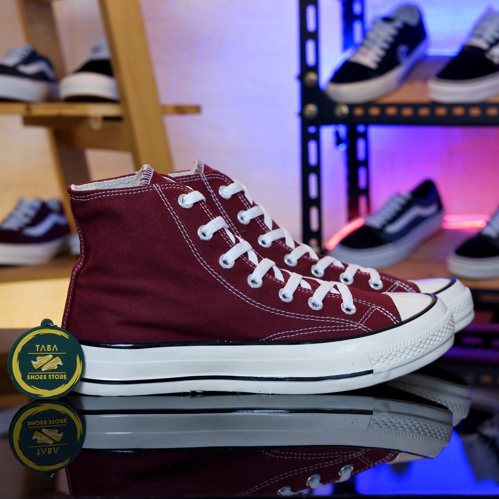 (BISA COD) Sneakers 70s High Maroon Sepatu Pria Wanita