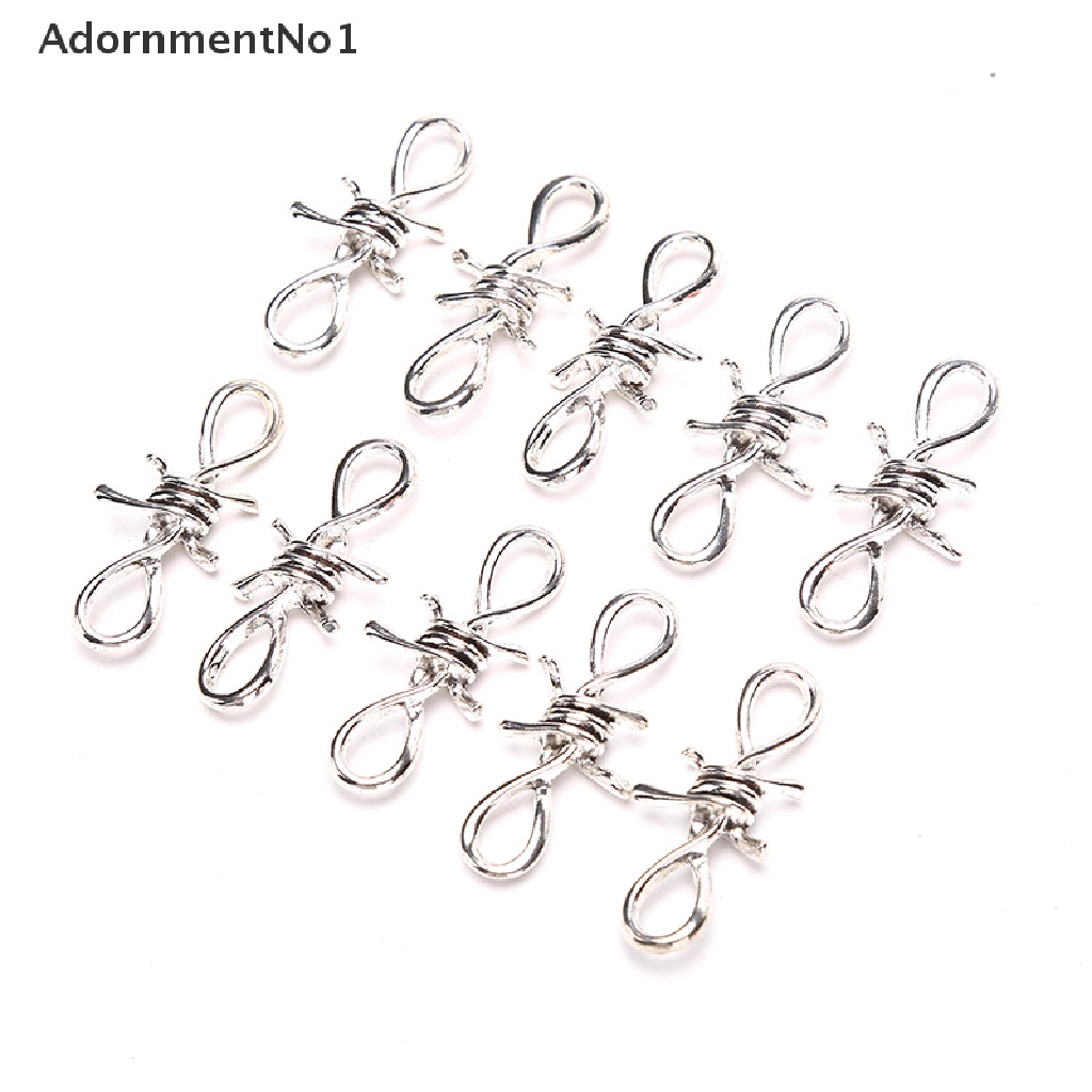 (AdornmentNo1) 10pcs / Set Gelang Tangan Kawat Berduri Warna Gold / Silver Untuk Perhiasan Wanita DIY