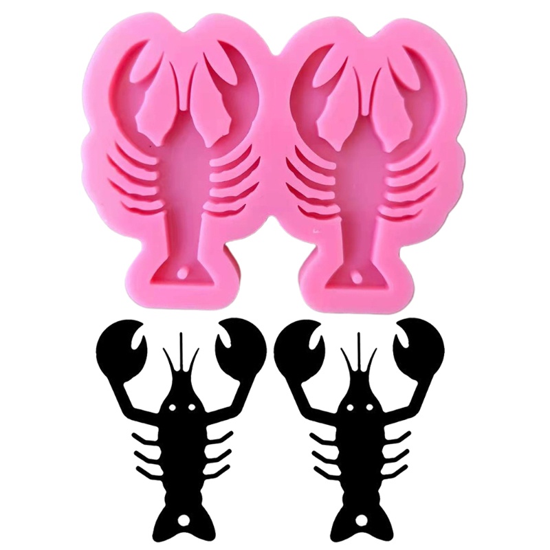 SIY  Lobster Keychain Earrings Epoxy Resin Mold DIY Jewelry Pendant Silicone Mould