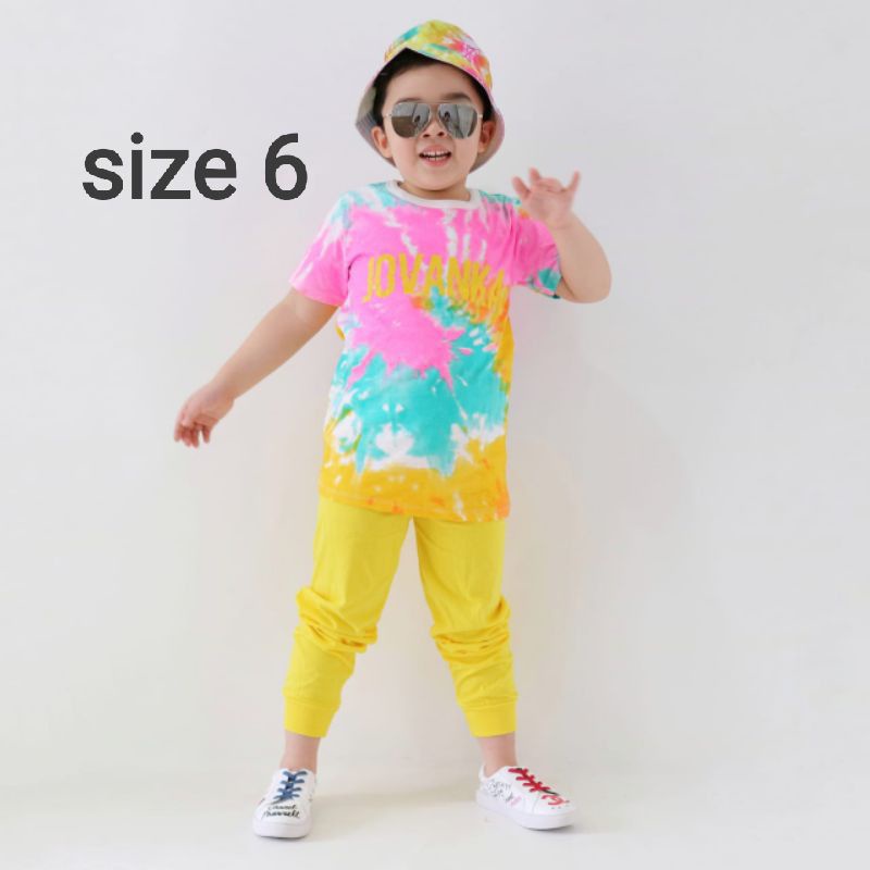 Setelan anak tie dye by jovanka Restock kuning size 6