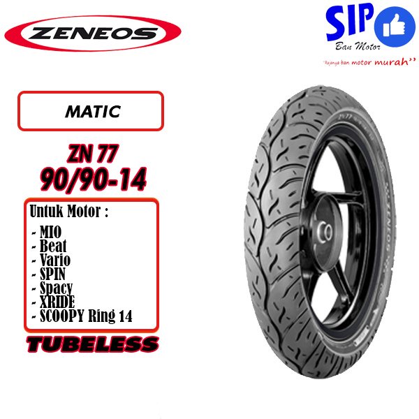 Ban motor matic Zeneos ZN77 90 90 14  tubeless beat mio vario