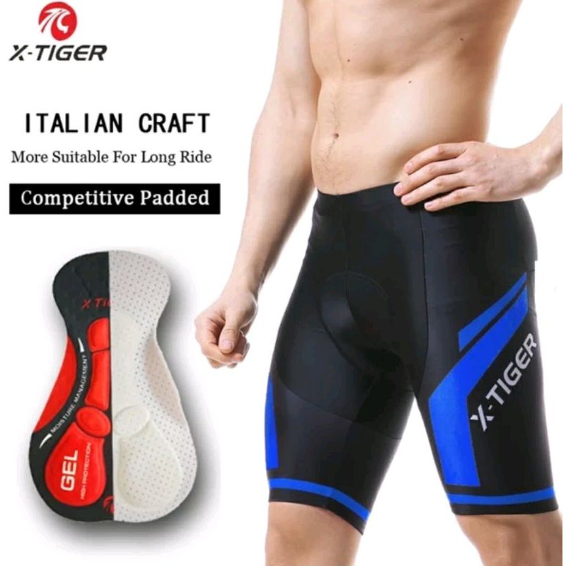 X-tiger celana sepeda cycling short pants dengan 5D breathable pad gel jel