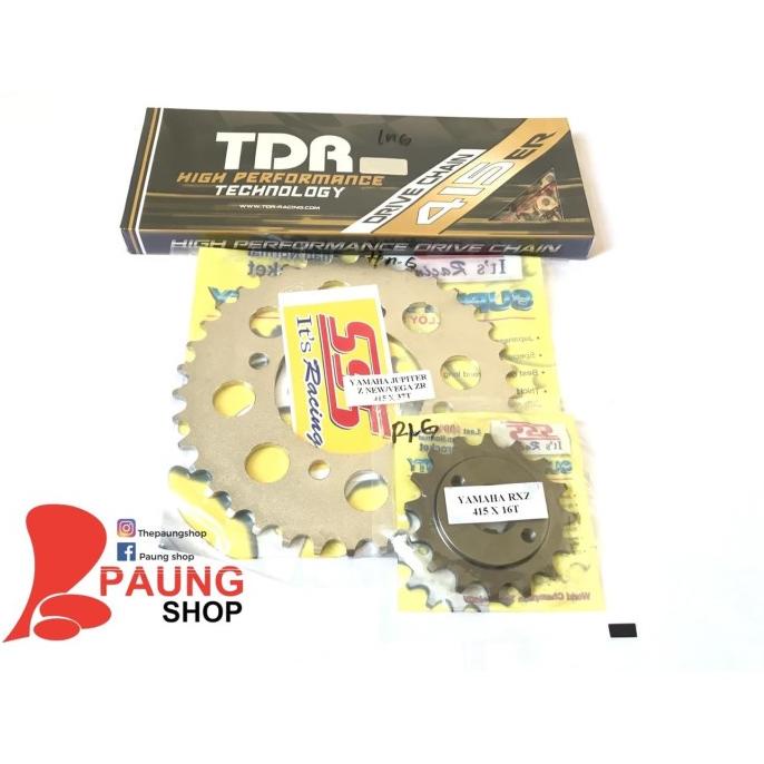 Gear Set SSS + Rantai TDR 415 Jupiter Z1/Z New/Vega ZR 36T - 40T paungs55 Segera Dapatkan