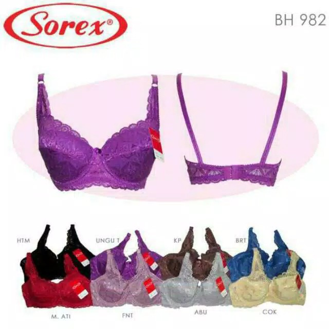 ORIGINAL Bra BH Renda Brokat Brukat Busa Tipis Kawat Sorex 982