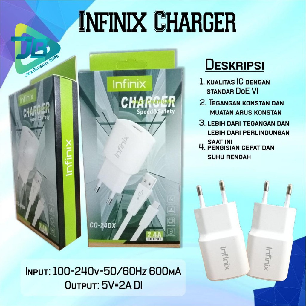 Charger Infinix 9V -2A Original Fast Charging  Kabel Micro USB note 7 Note 8 hot 9 8 10 play JB4766