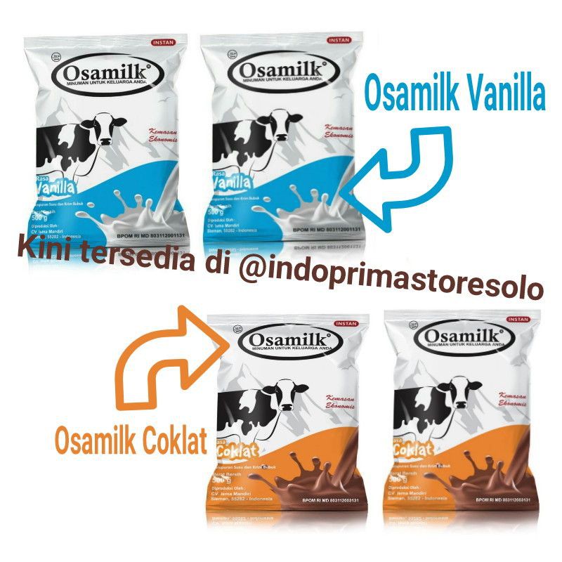 

Osamilk 300gr & 500gr Vanilla Coklat susu gemuk original