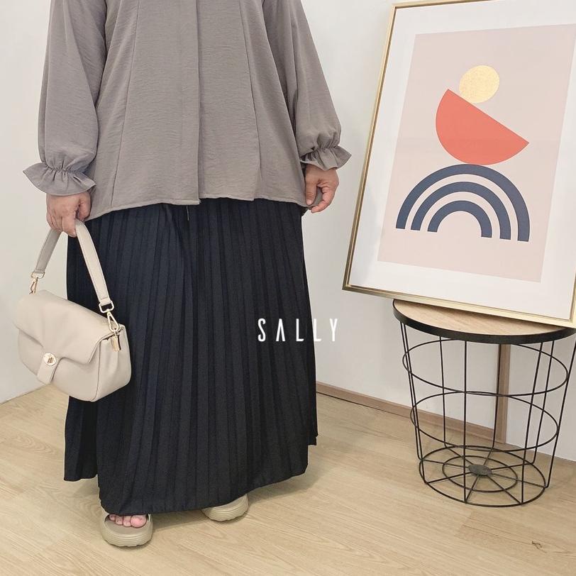 ➫ Anona crinkle airflow blouse wanita busui full kancing / oversized ۩