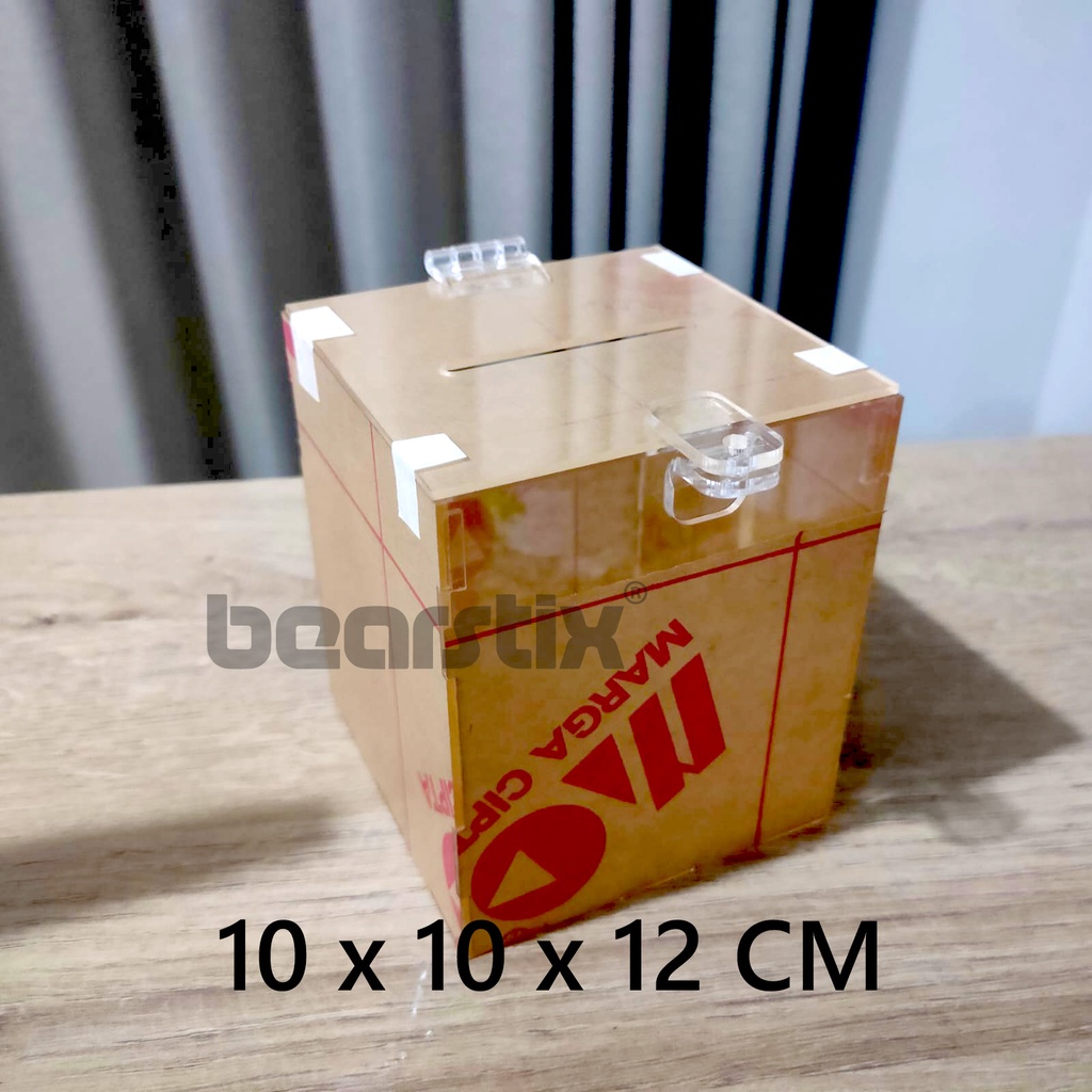 Kotak Amal Akrilik kotak sumbangan saran masjid infaq undian celengan Acrylic box kotak tip uang