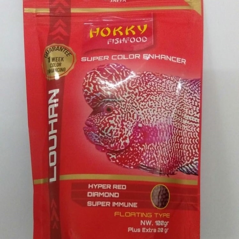 Hokky Louhan Super Color Enhancer 120 Gram Pakan Ikan Lohan Big Head Ikan Lohan