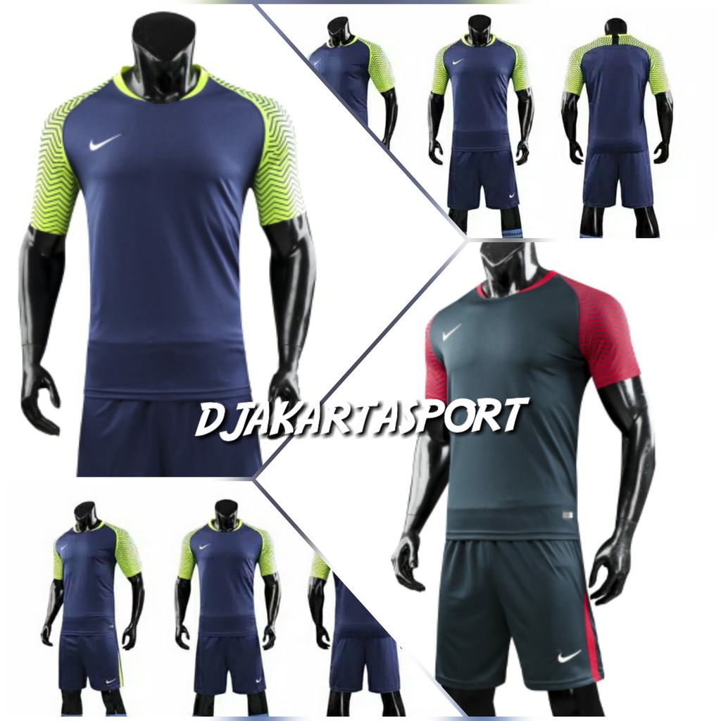 Baju Celana Setelan Futsal Kaos Jersey Bola Kostum Tim Seragam Futsal Prancis Biru Kuning Merah