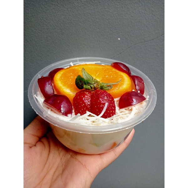 

salad buah saus keju yogurt