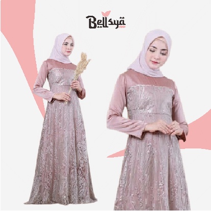 Aura Gown Dress Kondangan Jumbo Muslim Ld 120 Party Dress Muslim Jumbo Ld 120 GAMIS BRUKAT MODERN GA