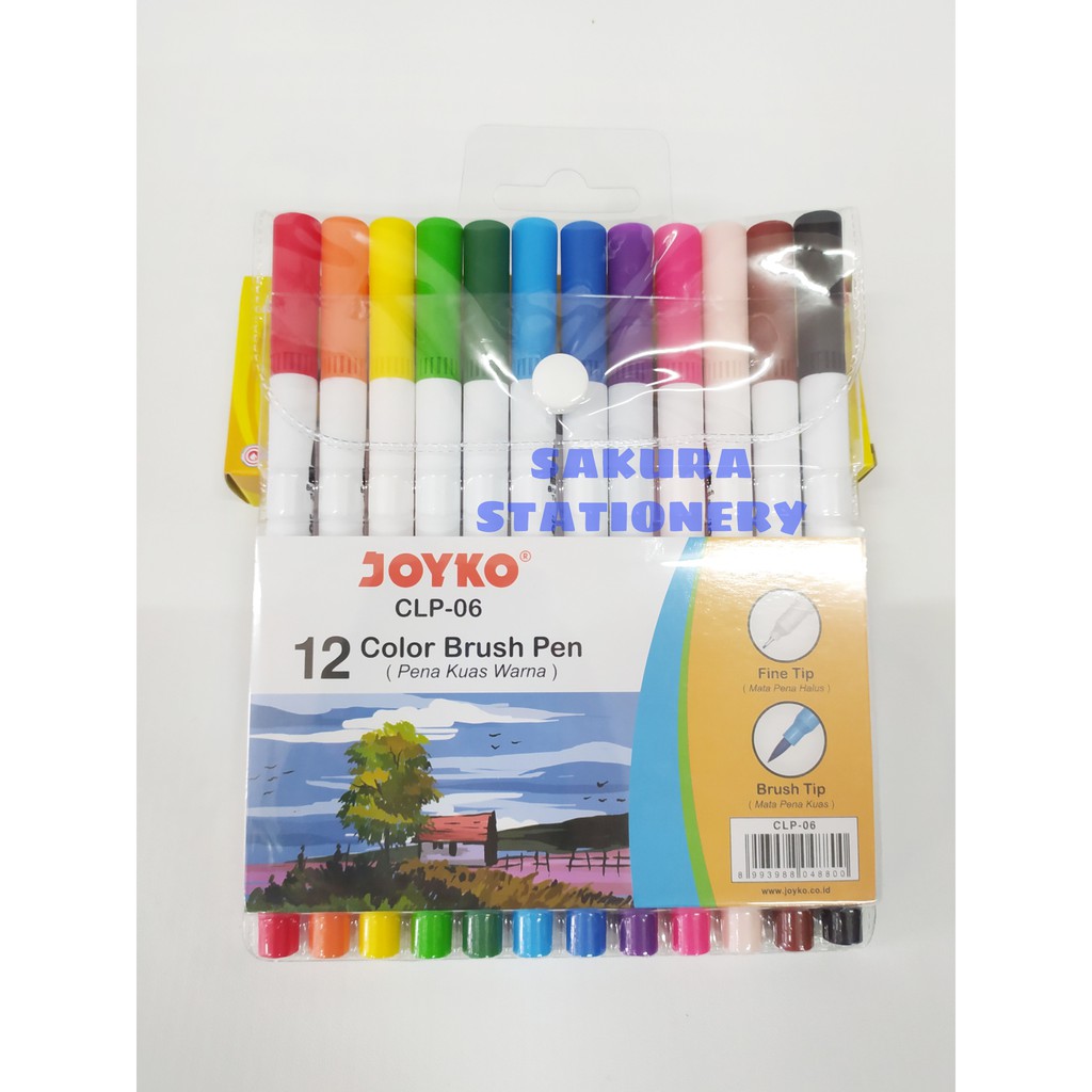 

Brush Pen Dual Tip Joyko CLP-06 12 Warna