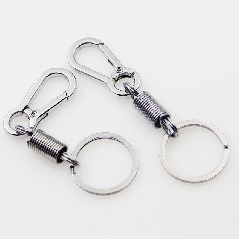 9cm Men Silver Stainless Steel Zinc Alloy Gourd Buckle Hanging Key Chain Key Holder / Waist Belt Clip Anti-lost Key Rings