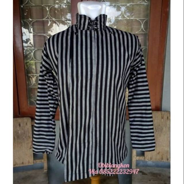 kebaya wanita Blangkon | surjan Lurik Hitam Abu Abu Asli Surjan metaram