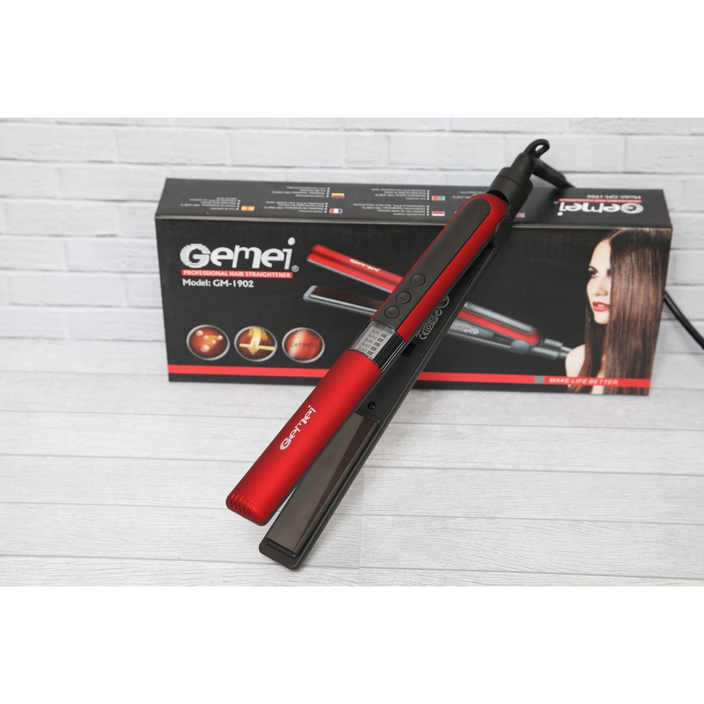 CATOKAN GEMEI GM 1902 / CATOK RAMBUT CERAMIC ASLI ORIGINAL CURL STRAIGHT BLOW