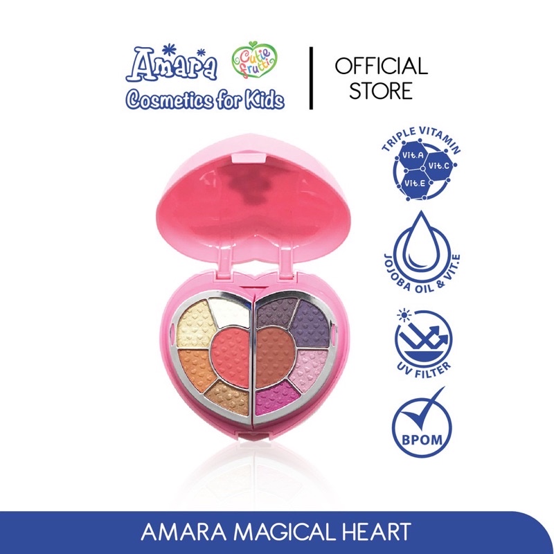 Amara Magical Heart Makeup For Kids Blush On Eyeshadow Makeup Anak Set Edukasi Anak