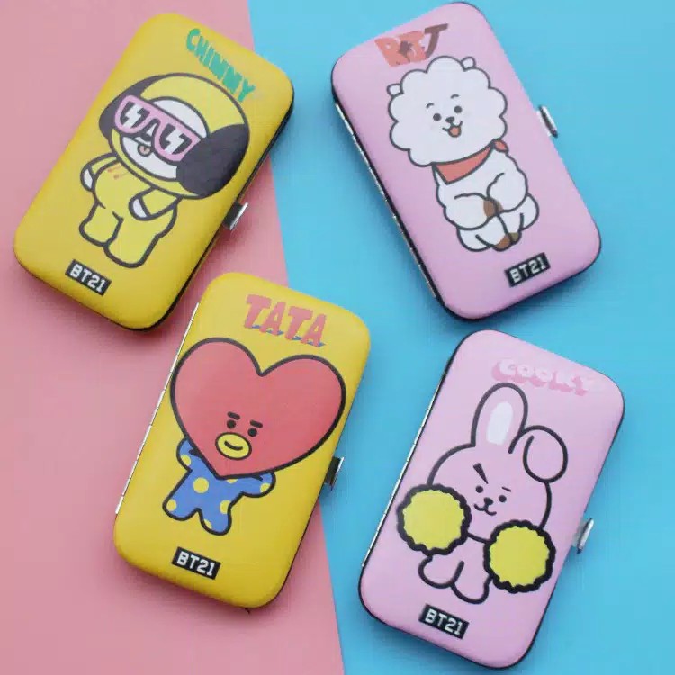 7pcs Gunting Kuku BTS BT21 KPOP Nail Care Cutter Cuticle Set Pedicure