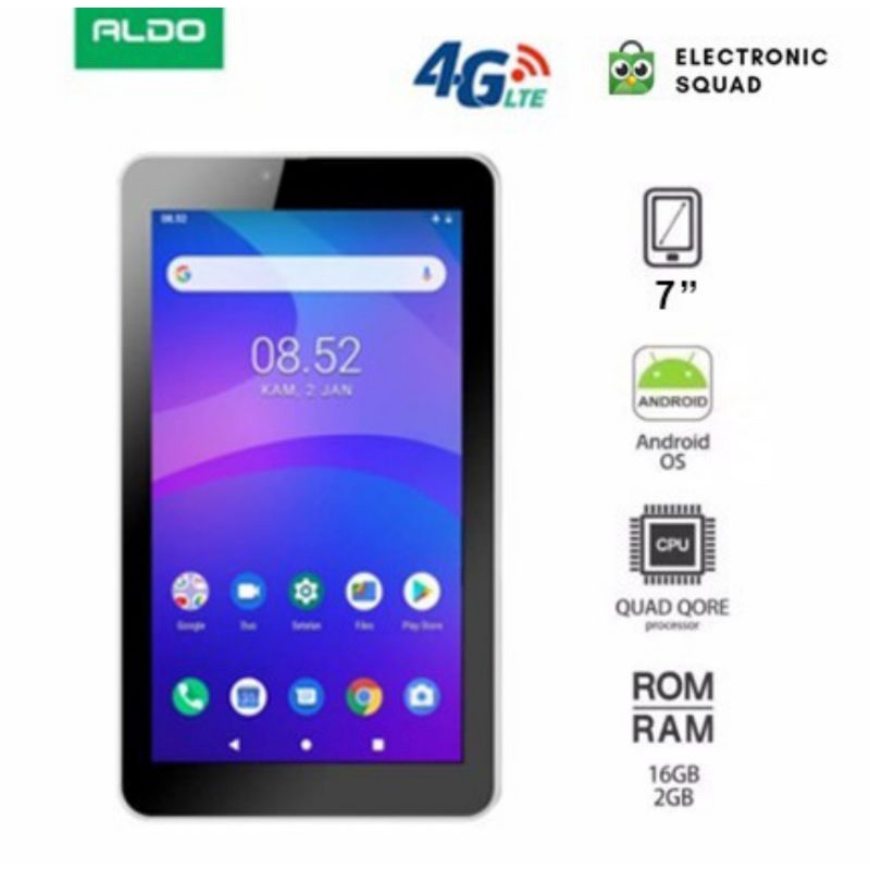 tab aldo t7Q 4G 2/16 original garansi resmi indonesia