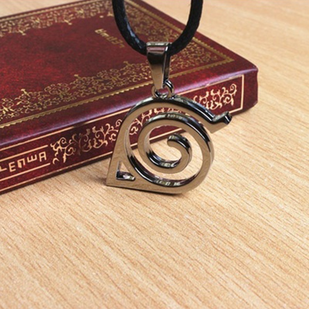 Hu Hu Hu Hu Hu Alat Bantu Pasang Kacamata♡ Kalung Liontin Logo Anime Naruto Bahan Metal Untuk Unisex