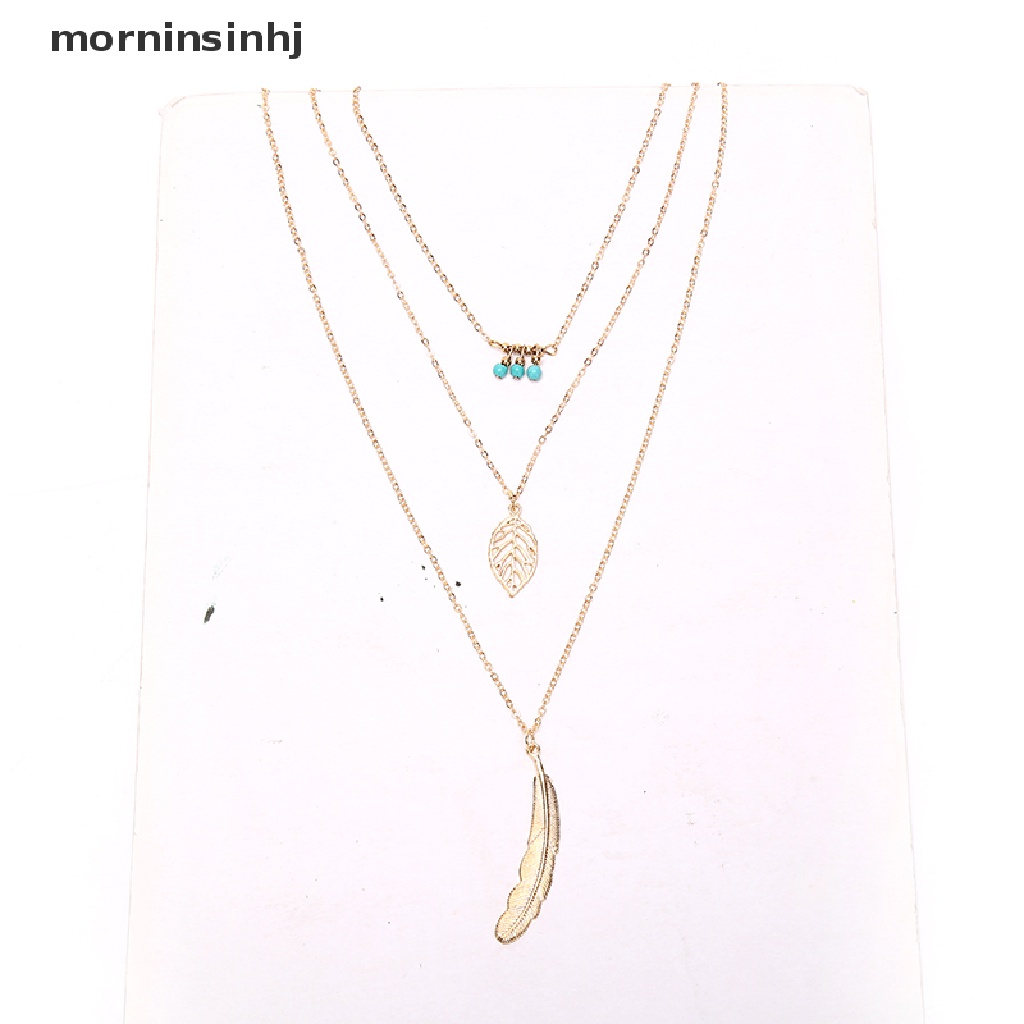 Kalung Rantai Dengan Liontin Bulu Koin Untuk Wanita