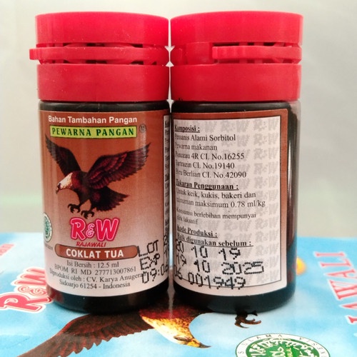 

R&W Rajawali Coklat Tua 12,5ml Sumbo Pewarna Makanan Bahan Tambahan Pangan