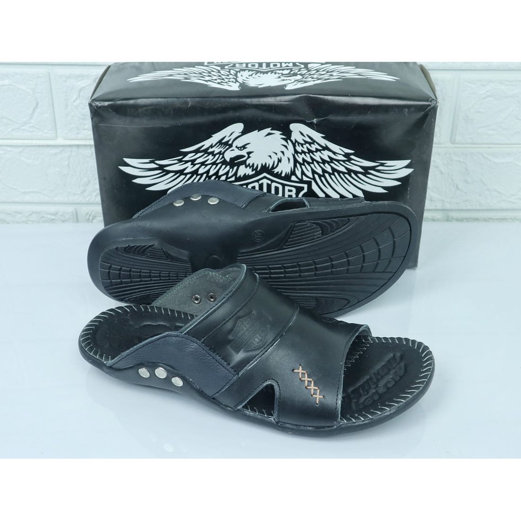 kulit asli Sandal pria kulit harley davison ban 2 bridgeslopv sandal casual formal pria hangout s017