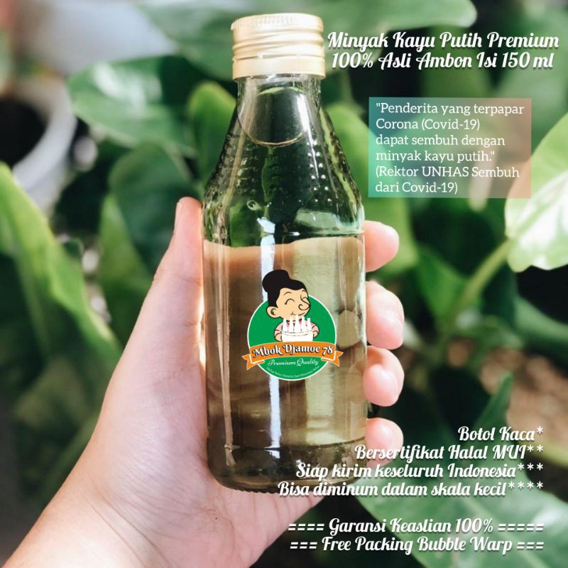 

Minyak Kayu Putih Premium Cap Mbok Djamoe 100% Asli Ambon isi 150 ml