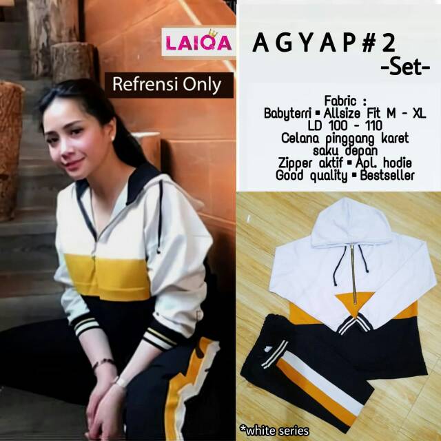 Setelan olahraga wanita agyap set setelan olahraga kekinian