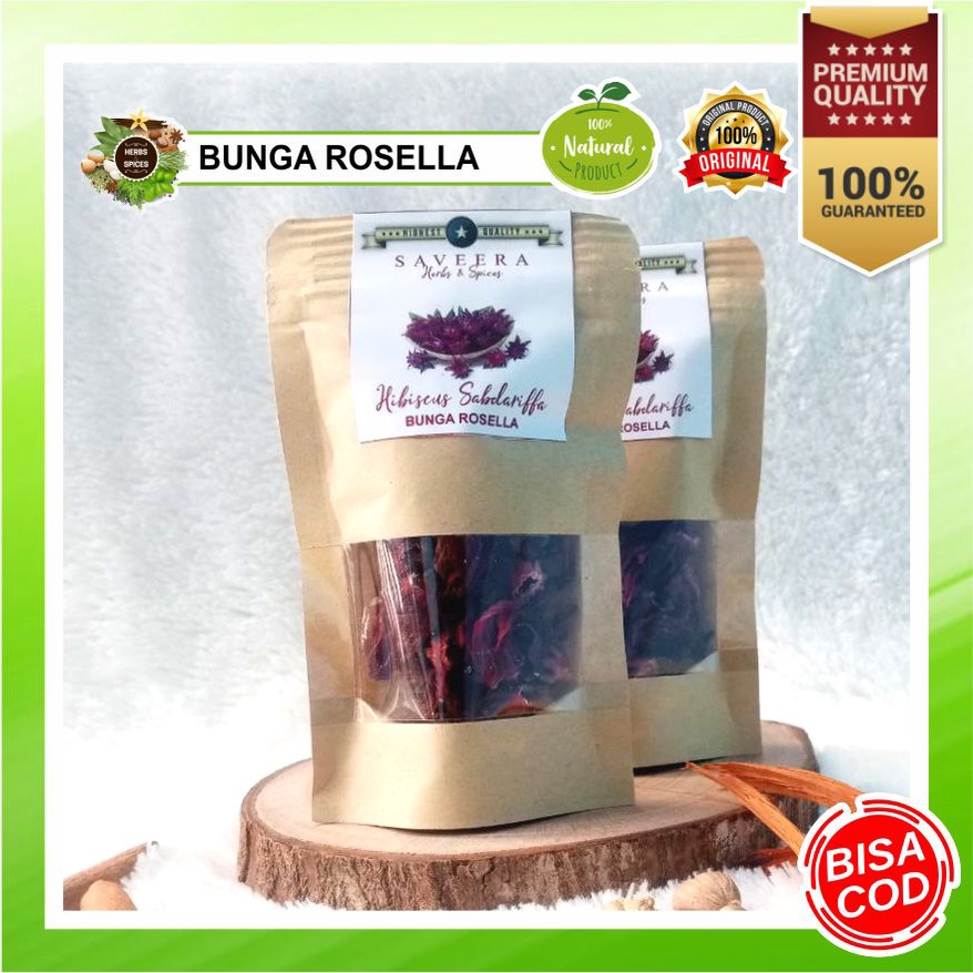 

BUNGA ROSELLA KERING / TEH HERBAL ROSELA MERAH , 100% ASLI ALAMI REMPAH JSR KUALITAS PREMIUM GRADE A uk. POUCH HEMAT & PRAKTIS untuk MINUMAN KESEHATAN