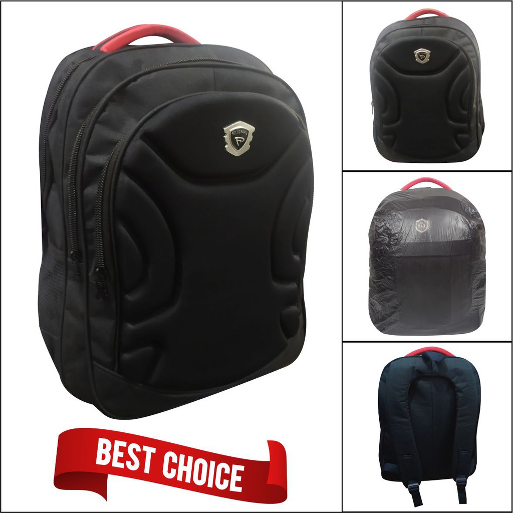 Tas Punggung Laptop Model Ransel Emboss Bisa Untuk Tas Sekolah Pria Wanita Unisex Bahan Tebal - PG 10
