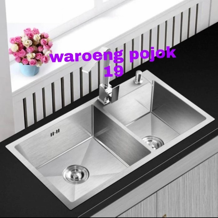 Wastafel - Kitchen Sink Paket Komplet 8045/Bak Cuci Piring 2 Lobang