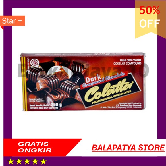 

TERMURAH COLATTA DARK 250 GRAM Compound Chocolate Coklat Batang MURAH Collata