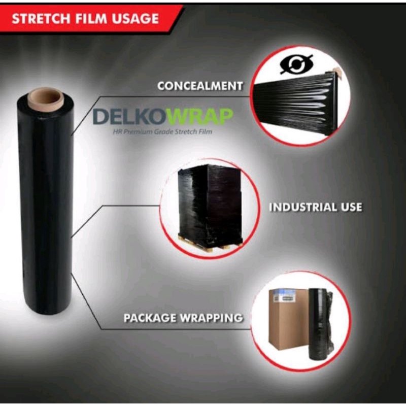 plastik wrapping hitam 50cm x 200m