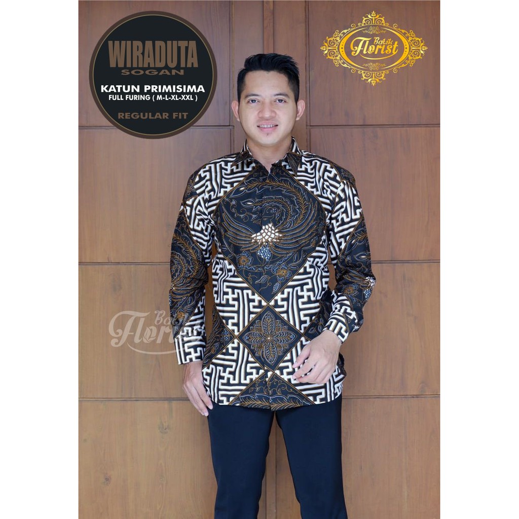 WIRADUTA SOGAN Kemeja Batik Pria Full Furing Katun Primisima