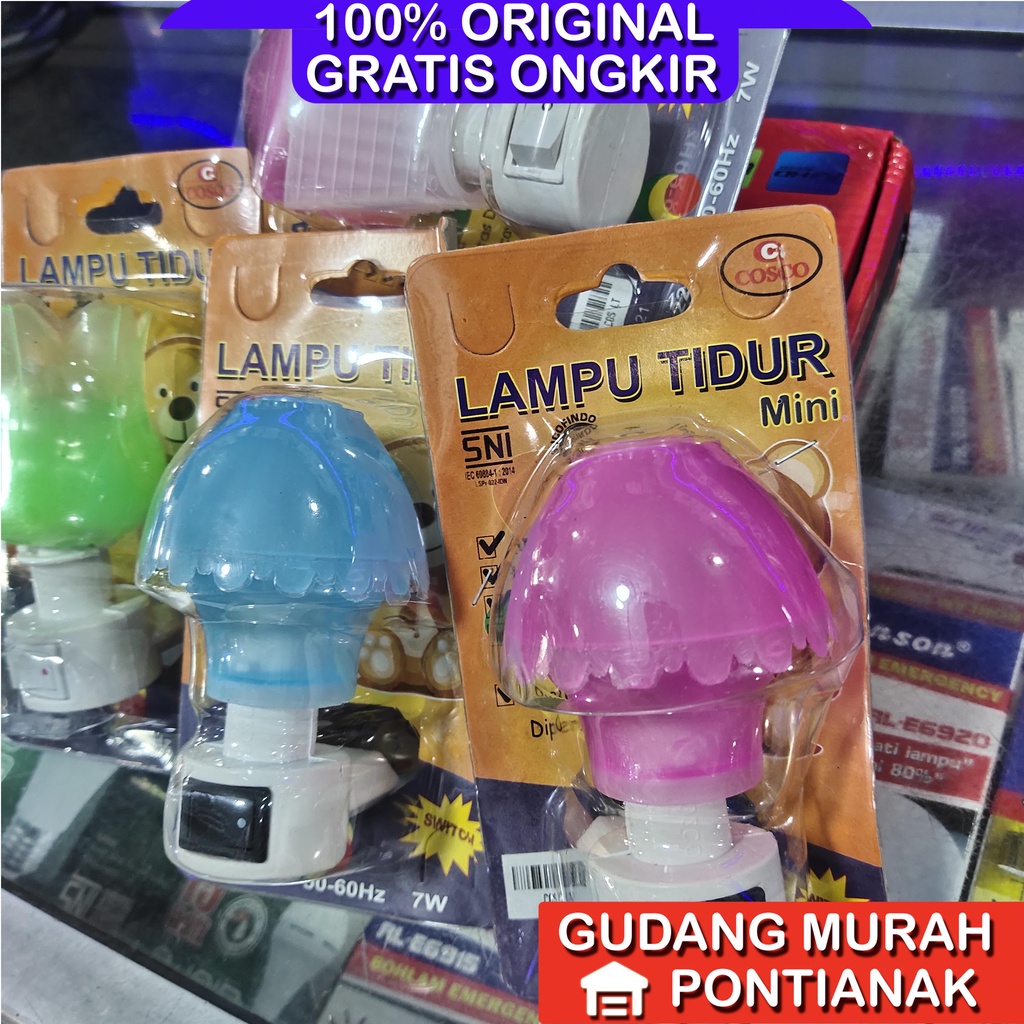 Lampu Tidur Warna Siap Pakai tinggal Colok dengan lampu cabe E12 bisa ganti lampu Warna Random ACAK