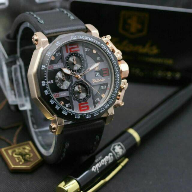 Jam Tangan Pria Tetonis Original Chrono Aktif